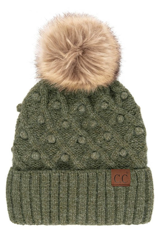 C.C Bobble Beanie Hat With Pom – Blissful Branch