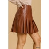 Leather Pleated Mini Skirt